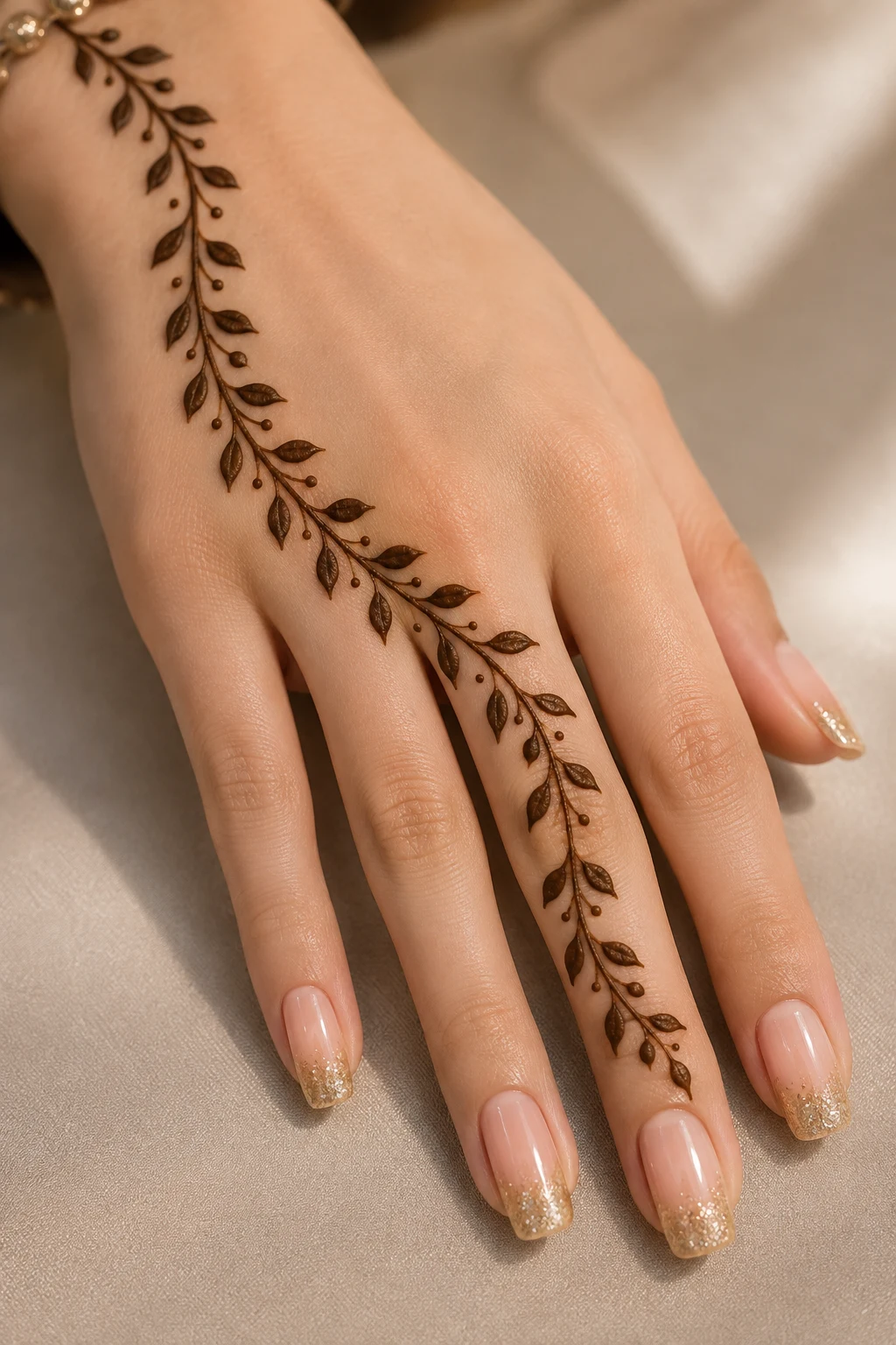 Classic Vine Trail — simple mehndi designs style outfit