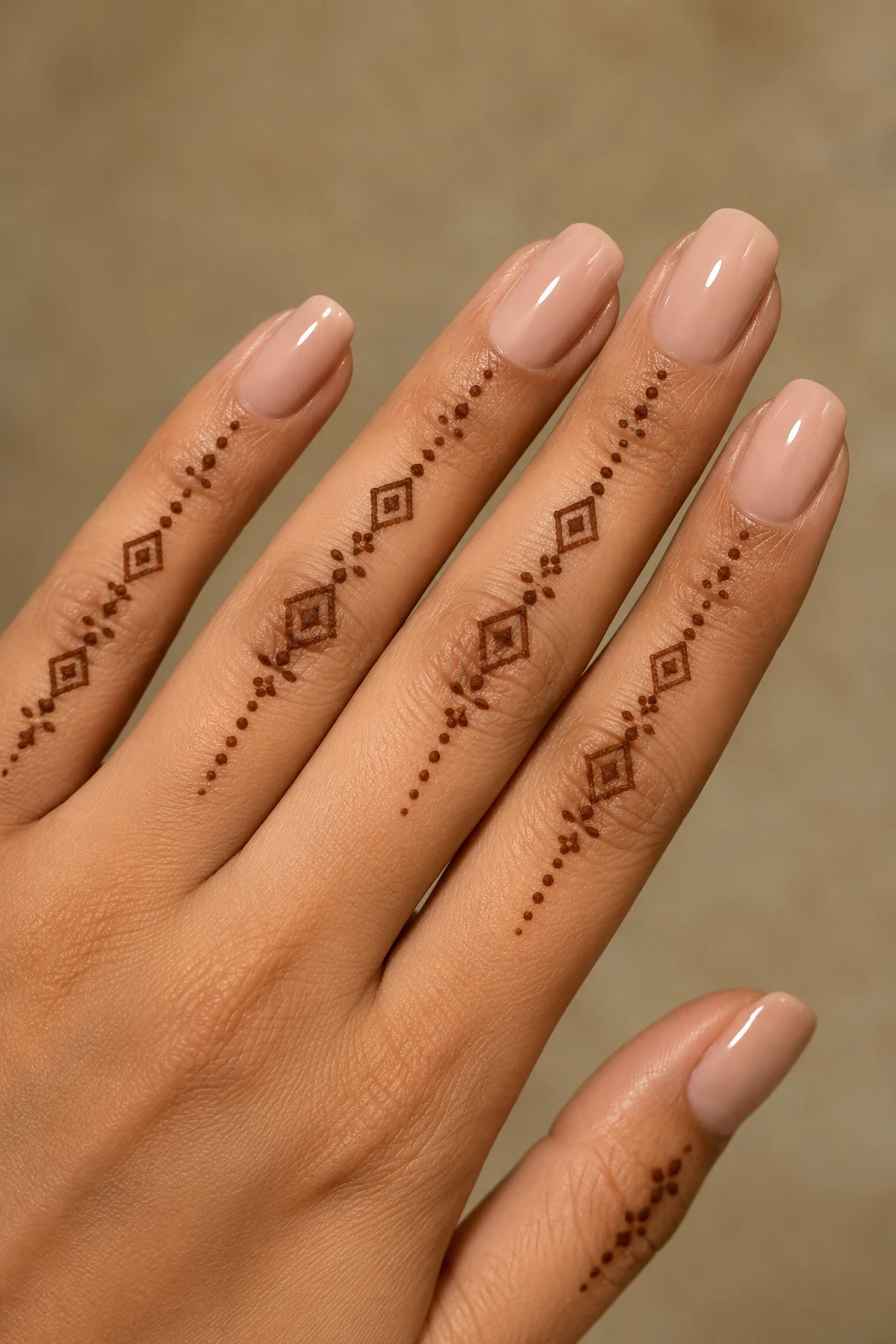 Geometric Diamond Trail — simple mehndi designs style outfit