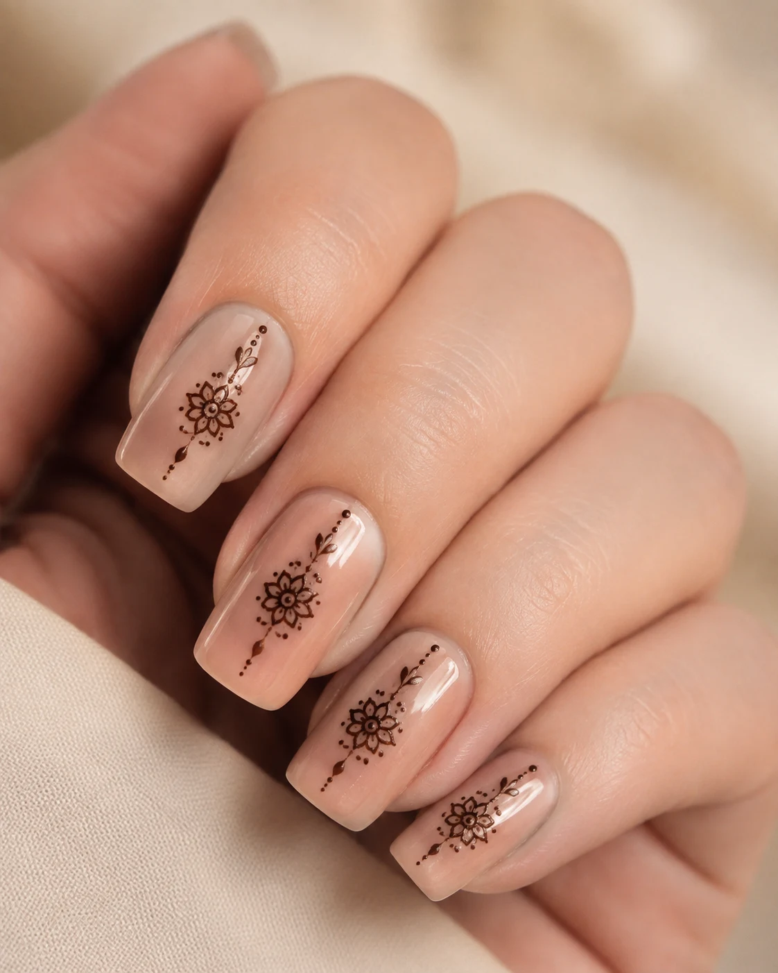 Minimal Floral Center — simple mehndi designs style outfit