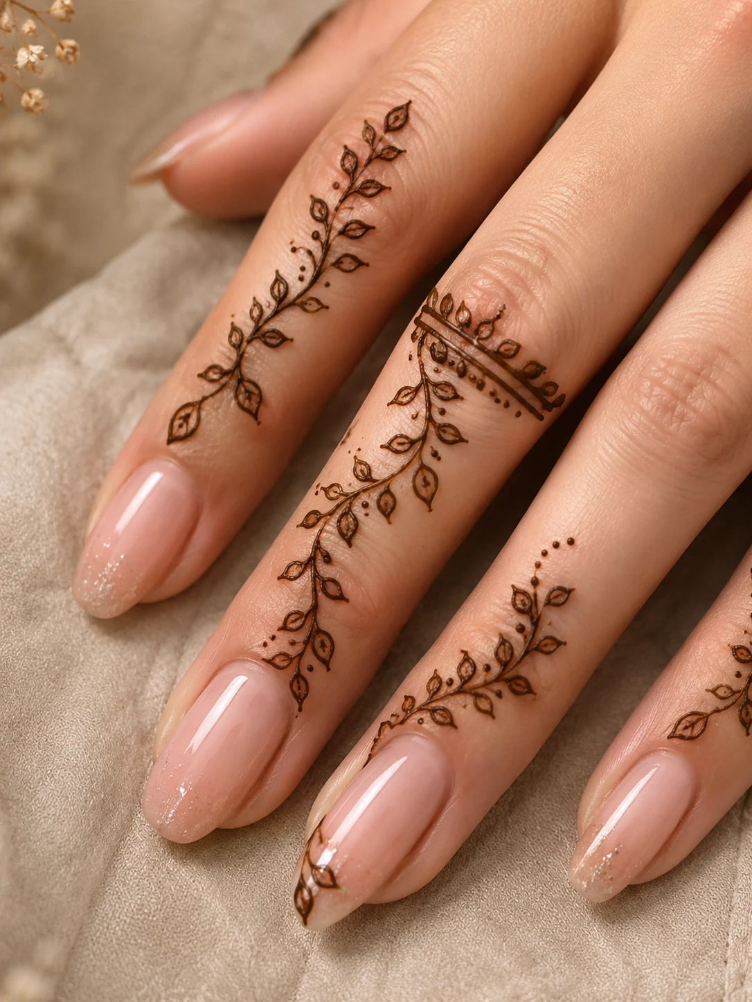 Finger Vine Detail — simple mehndi designs style outfit