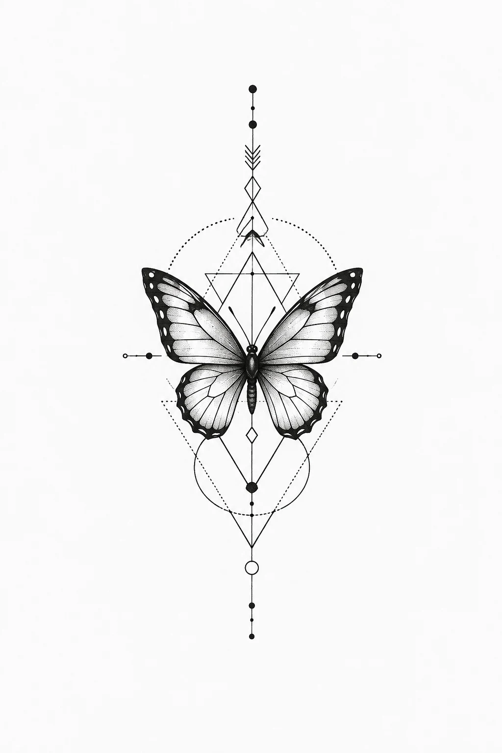 Geometric Small Butterfly Tattoo — small butterfly tattoo style outfit