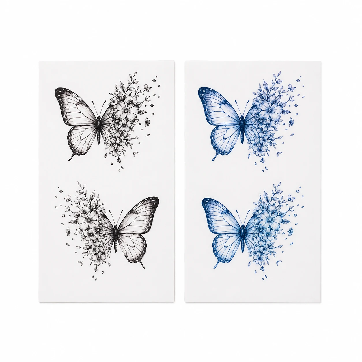 Matching Butterfly Temporary Tattoos for Couples
