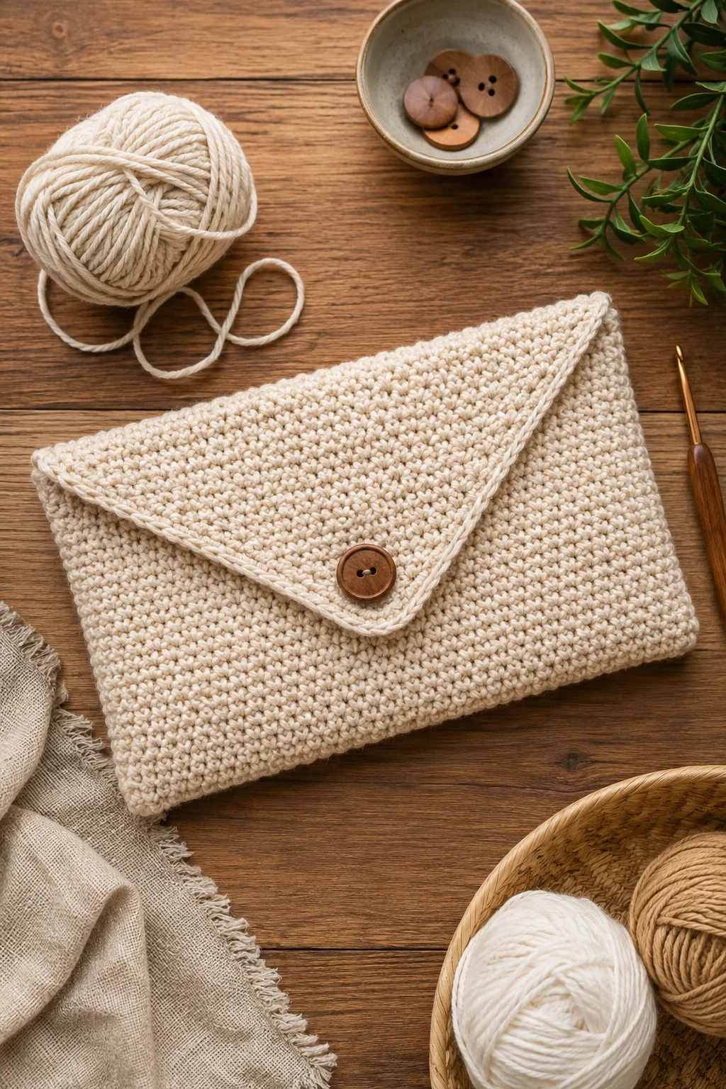 Beginner-Friendly Envelope Clutch — small crochet bag style outfit