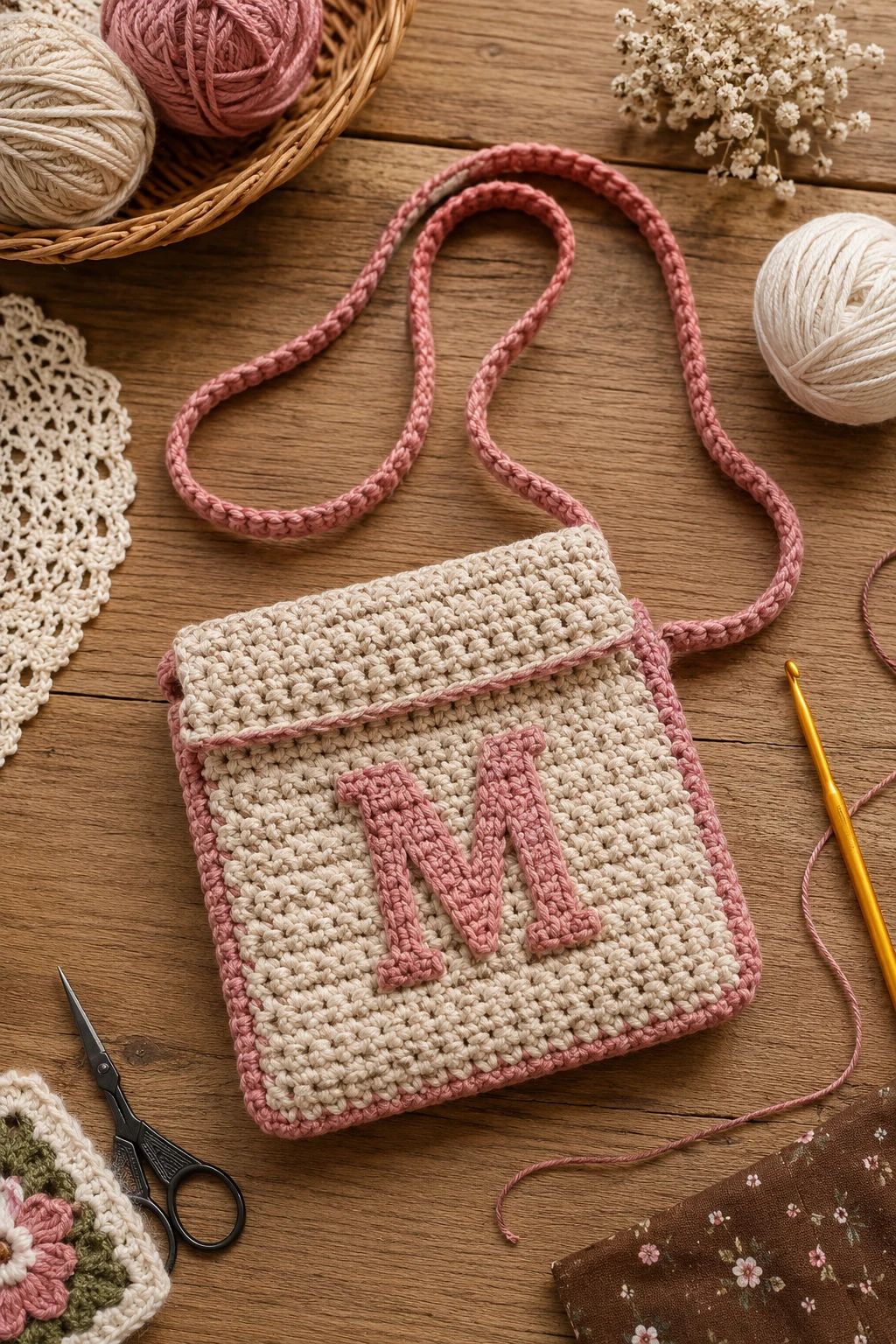 Personalized Monogram Mini Bag — small crochet bag style outfit