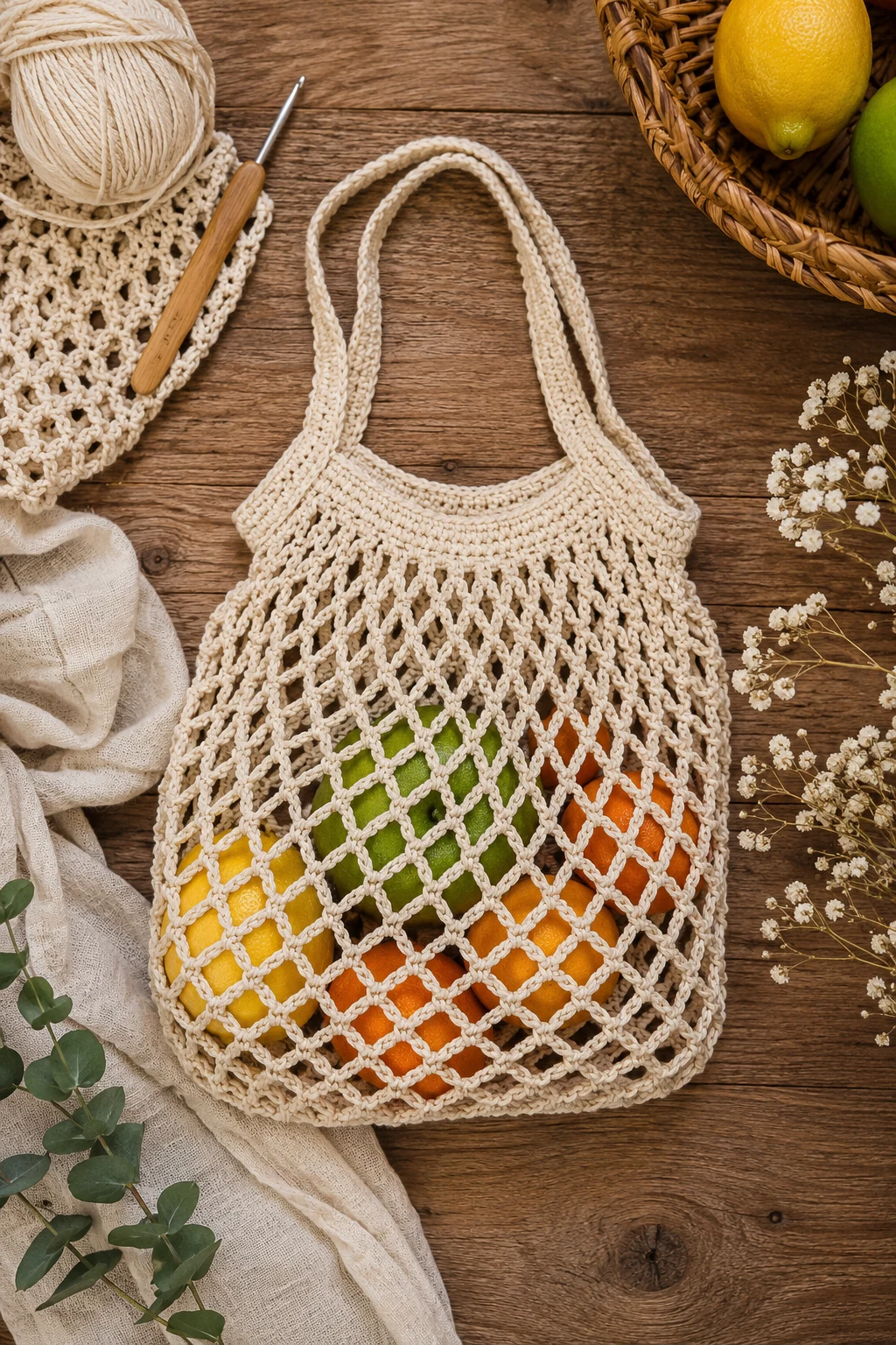 Market-Day Mini Net Bag — small crochet bag style outfit