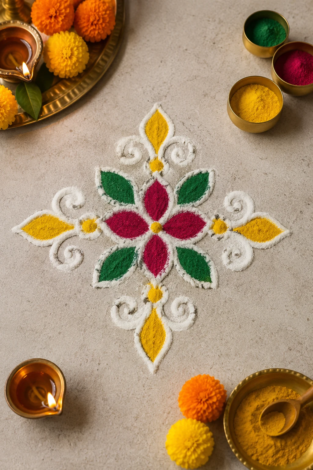 Small Rangoli Design for a Festive Doorway — small rangoli design style outfit