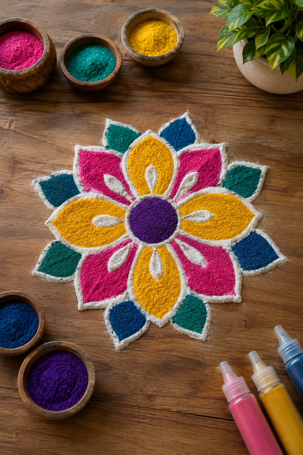Small Rangoli Designs Without Dots — small rangoli design style outfit