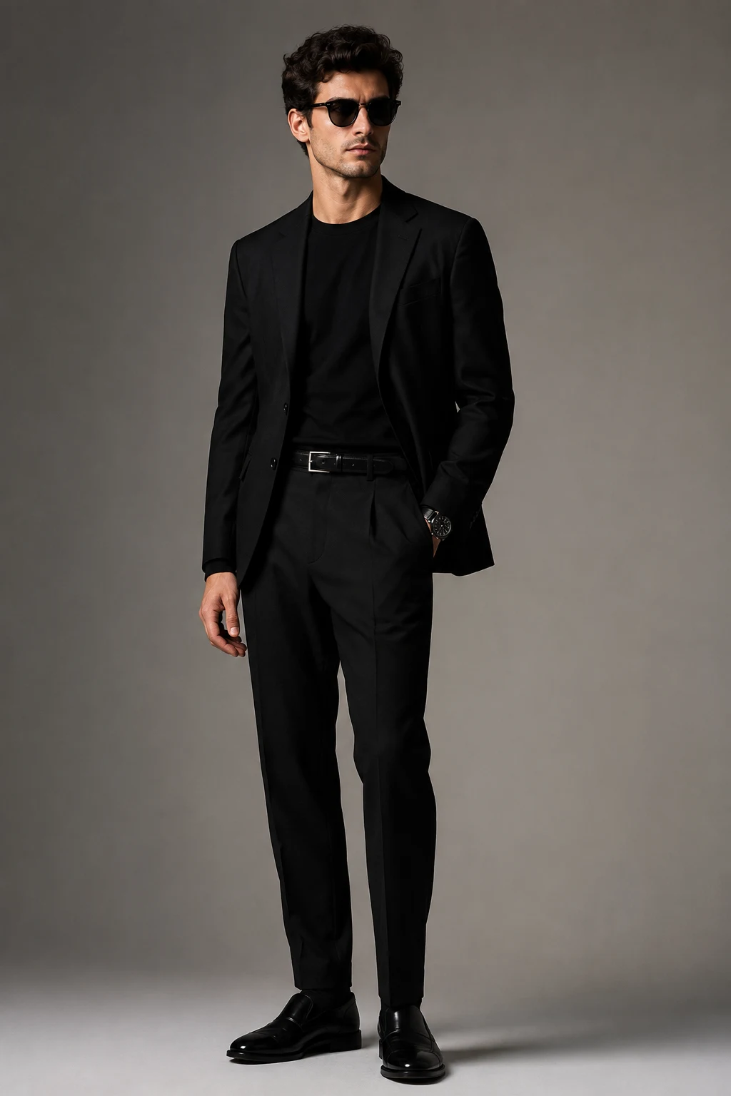 The Monochrome Black Power Move — stylish men outfits casual classy style outfit, worn by a stylish man