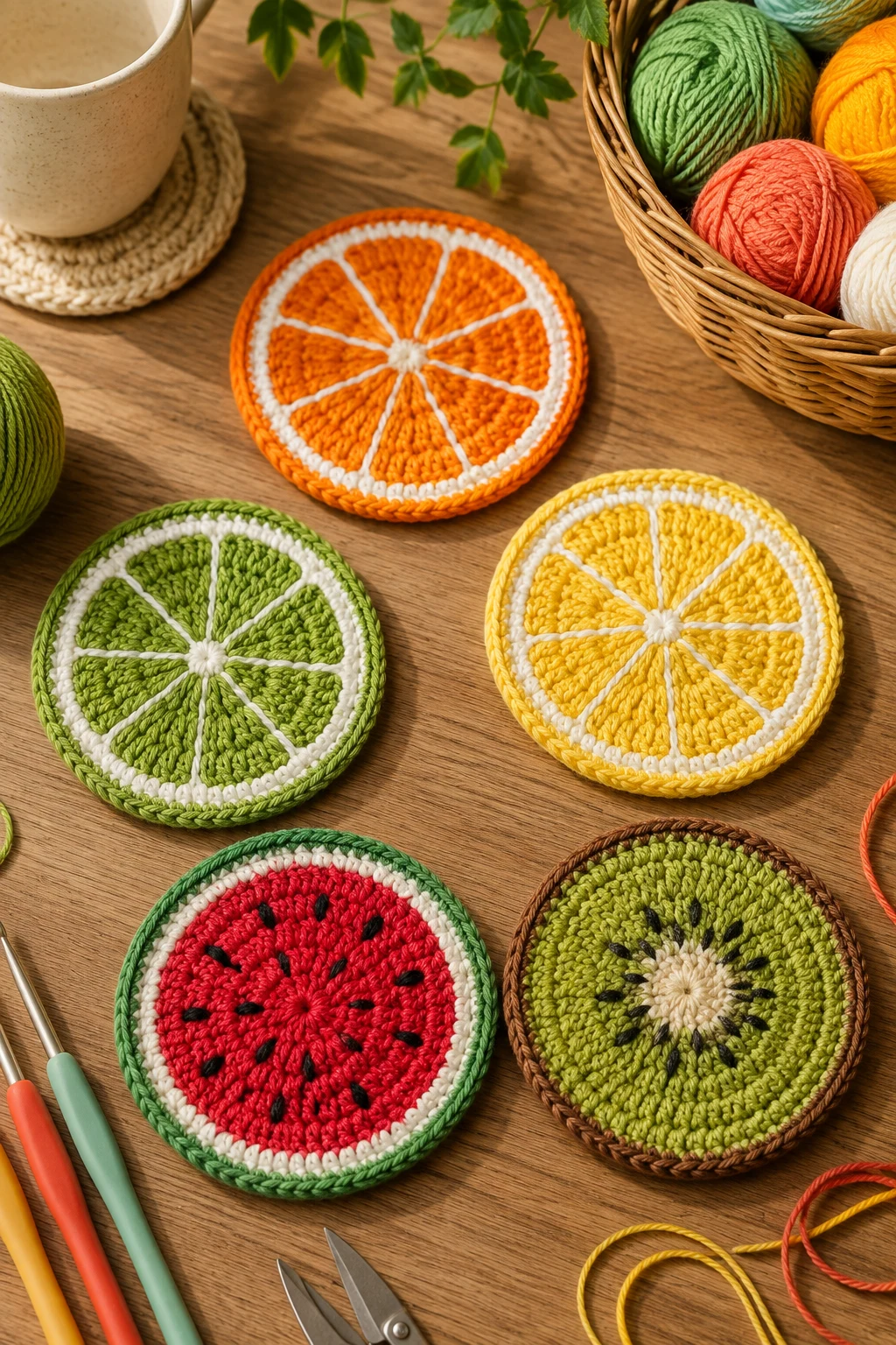 Crochet Fruit Coasters — Summer Crochet Ideas style outfit
