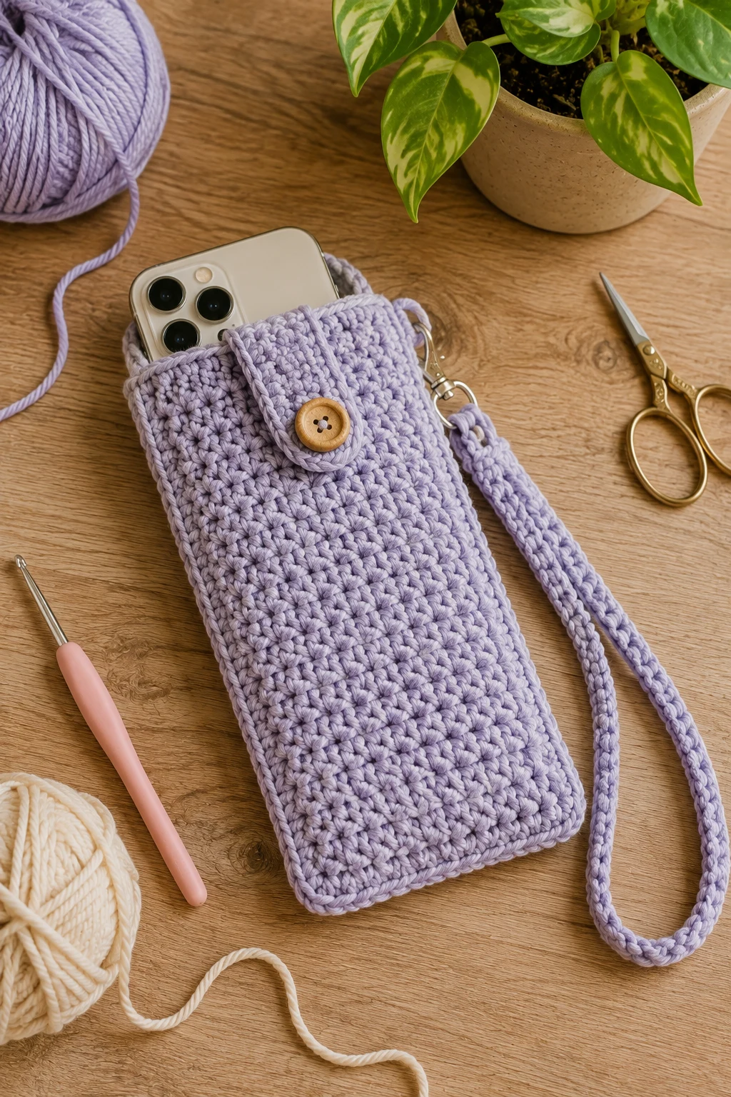 Crochet Phone Wristlet — Summer Crochet Ideas style outfit