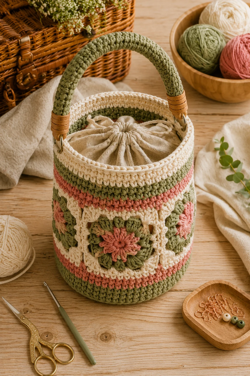Crochet Picnic Bucket — Summer Crochet Ideas style outfit