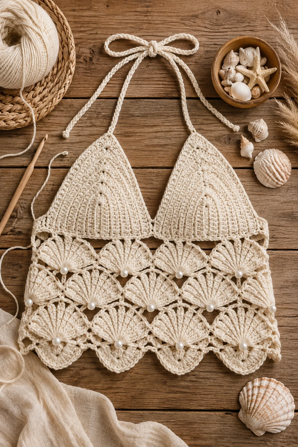 Seashell Halter Top — Summer Crochet Ideas style outfit