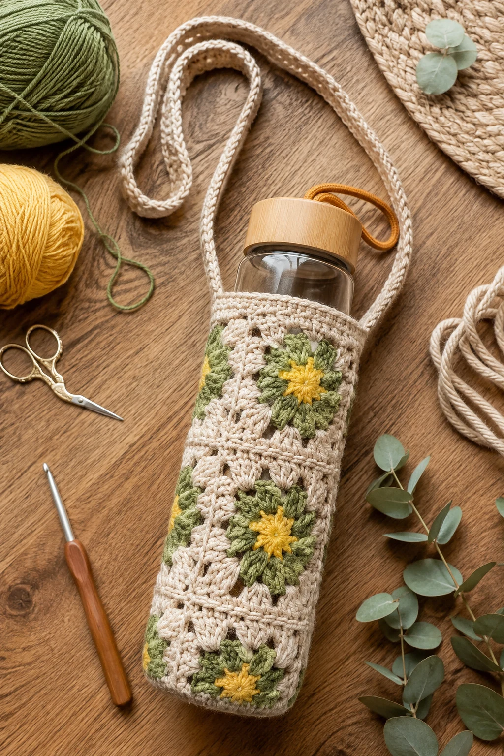 Crochet Water Bottle Holder — Summer Crochet Ideas style outfit