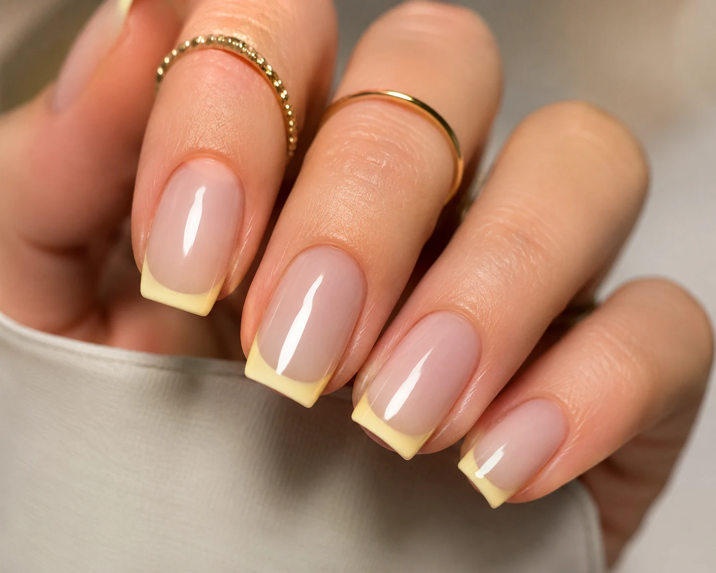 Butter Yellow French Tips — summer nails 2026 trends style outfit