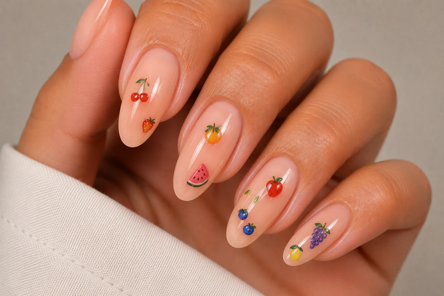 Tiny Fruit Nail Art — summer nails 2026 trends style outfit