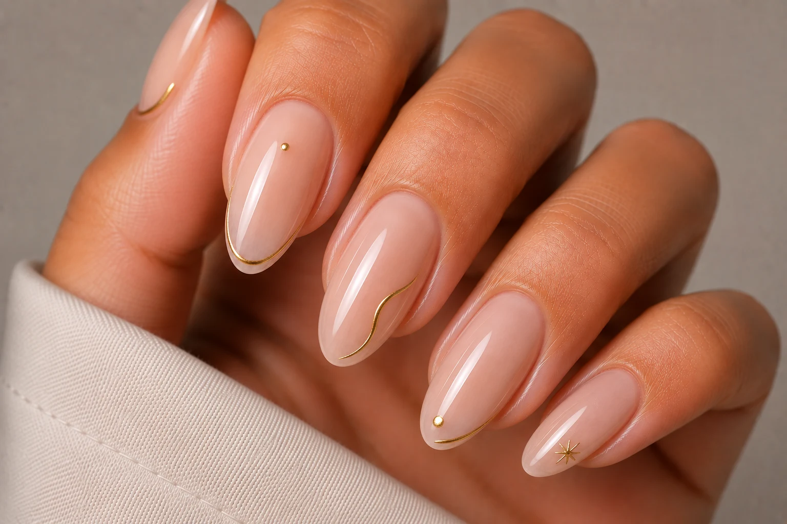 Minimalist Gold Details — summer nails 2026 trends style outfit
