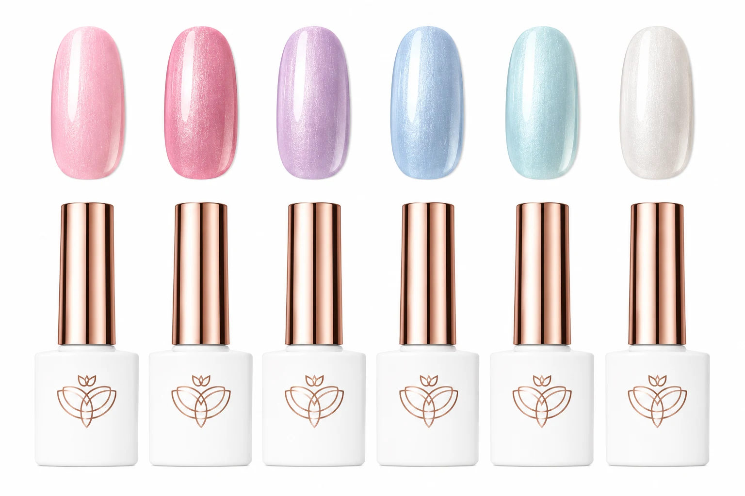 modelones Gel Nail Polish Set 6 Colors Pink Blue Pearl