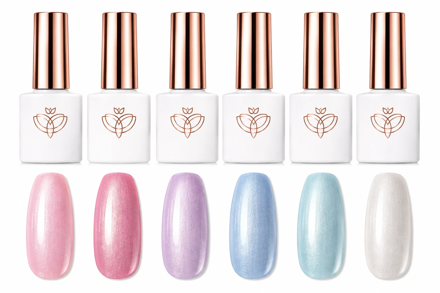 modelones Gel Nail Polish Set 6 Colors Pink Blue Pearl