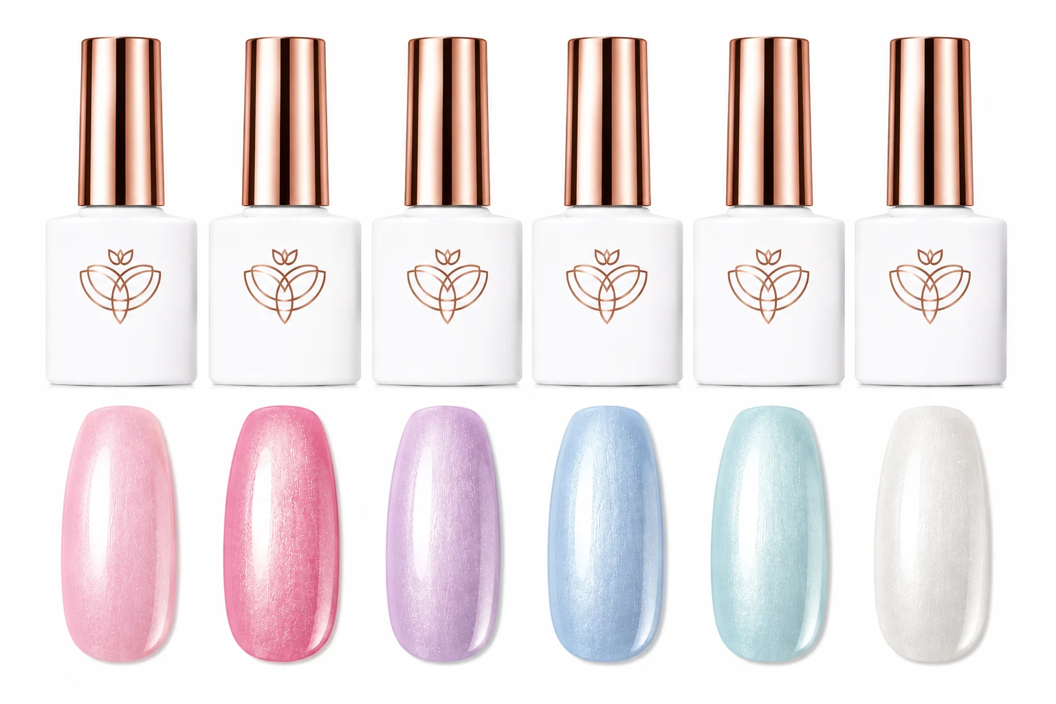 modelones Gel Nail Polish Set 6 Colors Pink Blue Pearl
