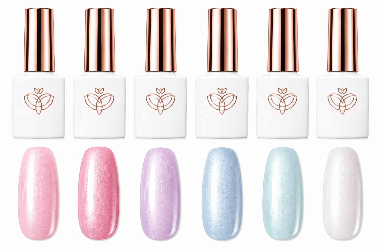 modelones Gel Nail Polish Set 6 Colors Pink Blue Pearl