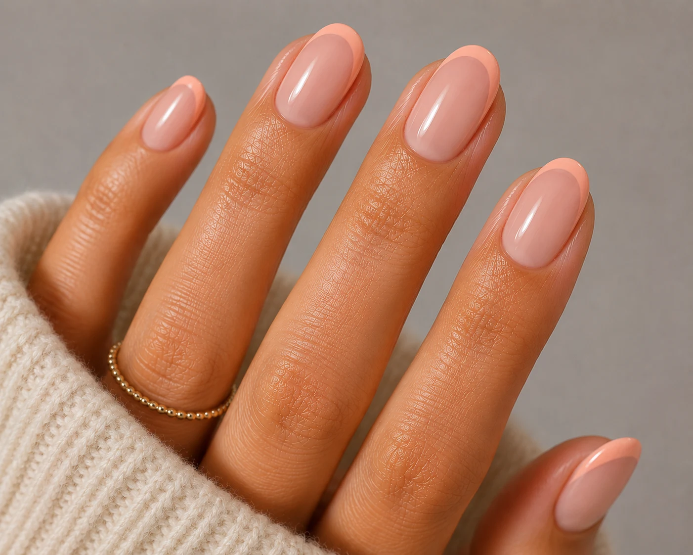 Peach Fuzz French — summer nails inspiration style outfit