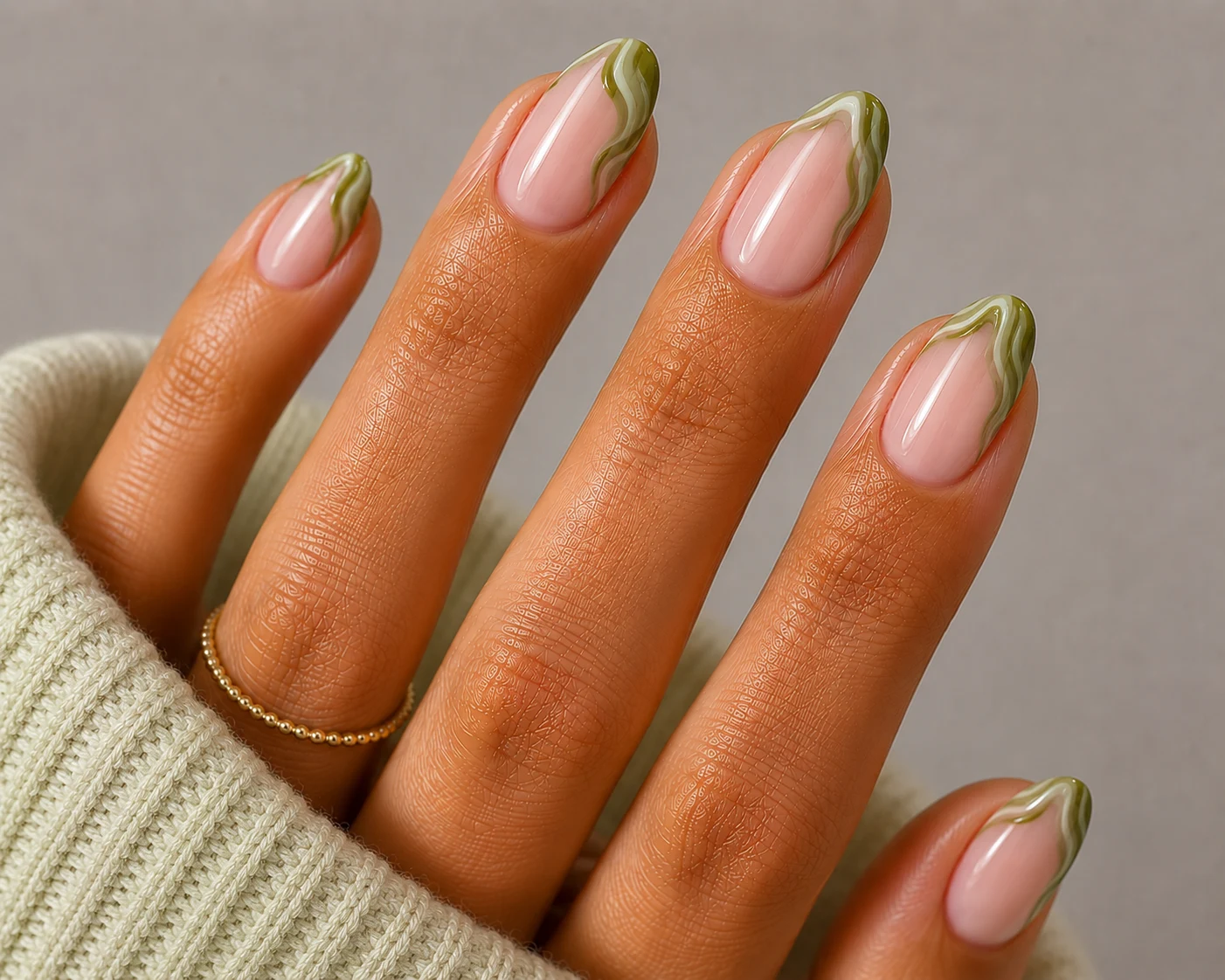 Matcha Swirl Tips — summer nails inspiration style outfit