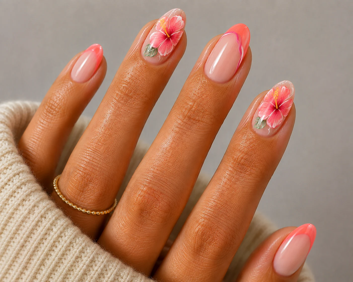 Tropical Hibiscus — summer nails inspiration style outfit