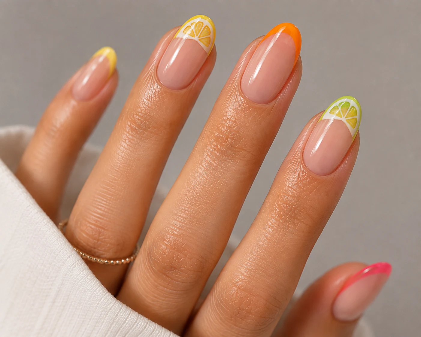 Citrus Slice Art — summer nails inspiration style outfit