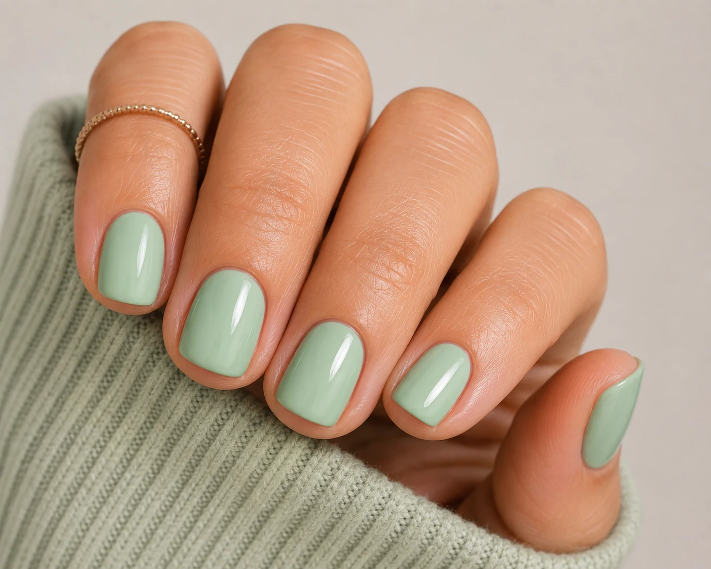 Seafoam Green Shorties — summer nails inspiration style outfit
