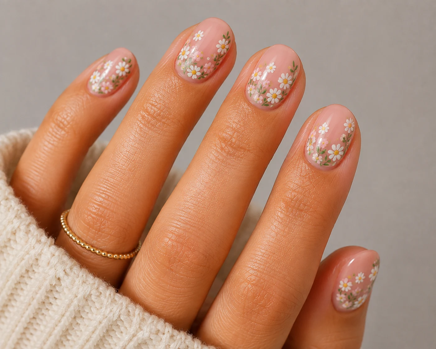 Tiny Daisy Garden — summer nails inspiration style outfit