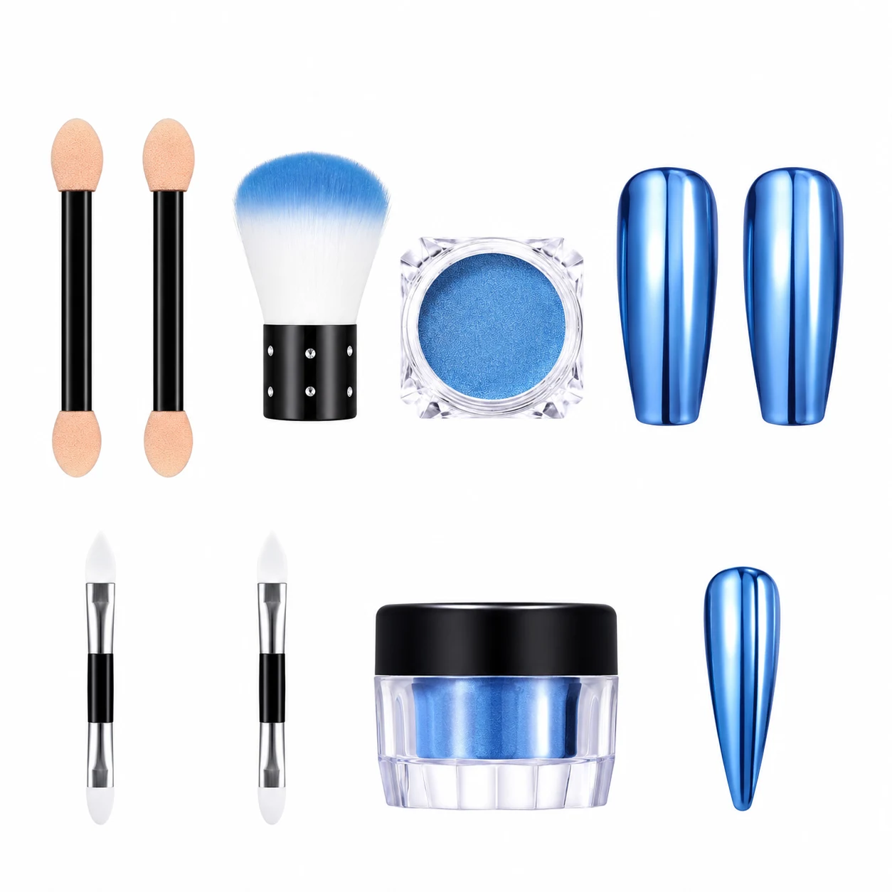 Born Pretty Mirror Chrome Nail Powder Kit - Blue