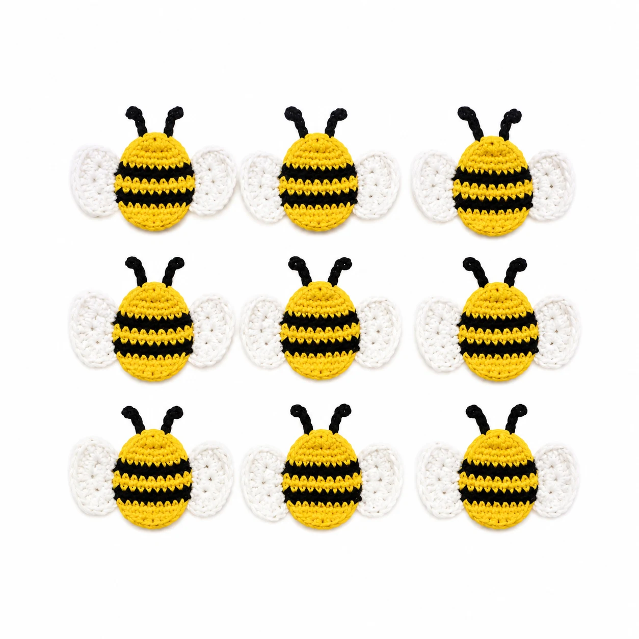 Kyerivs Crochet Bee Applique Set