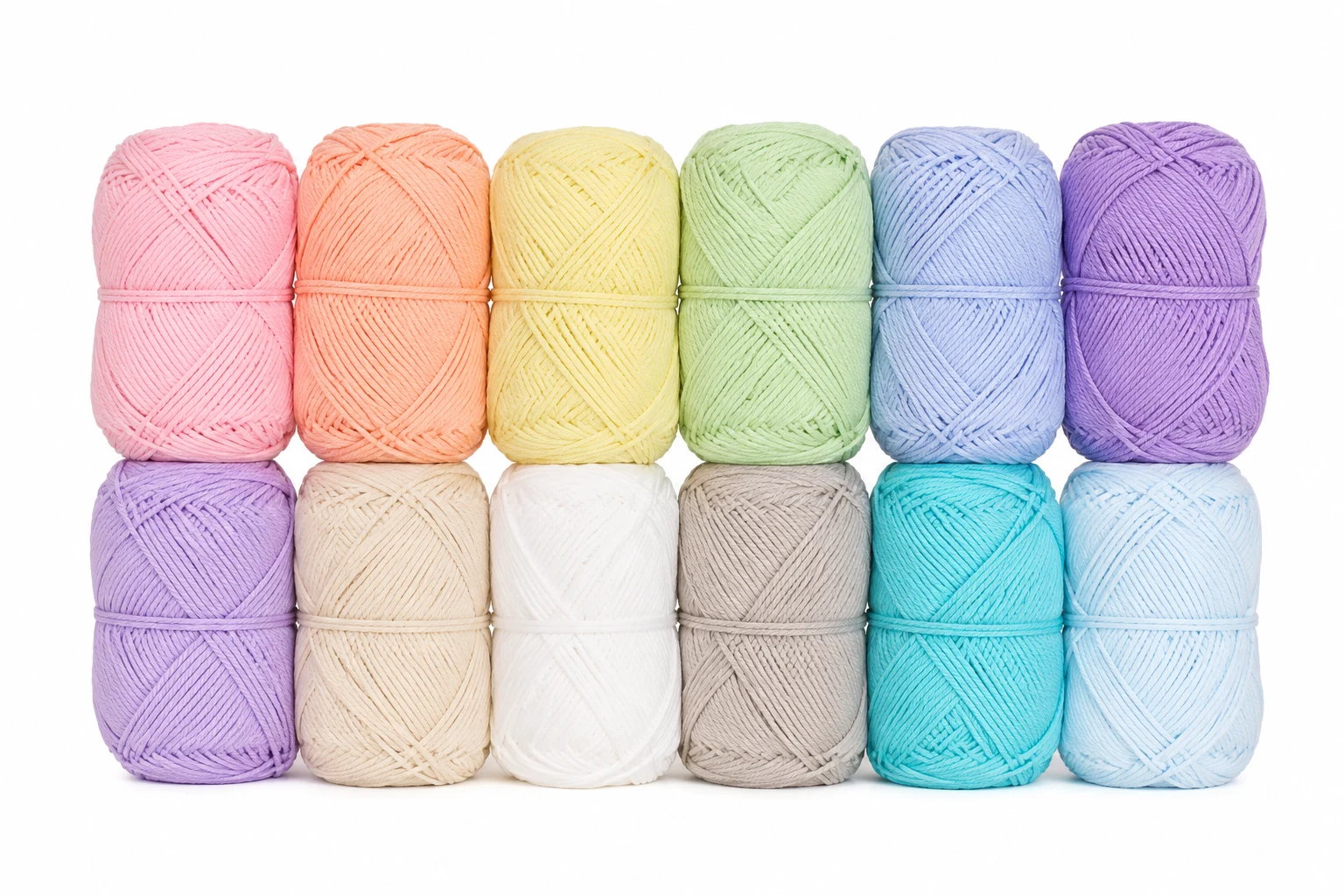 Hobbii Pastel Cotton Yarn Set – 12 Colors