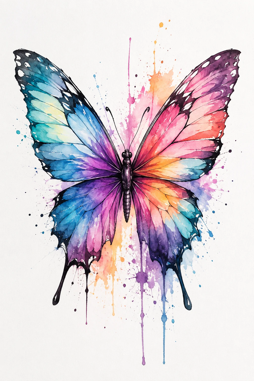 Colorful Watercolor Tattoo Butterfly That Pops — tattoo butterfly style outfit