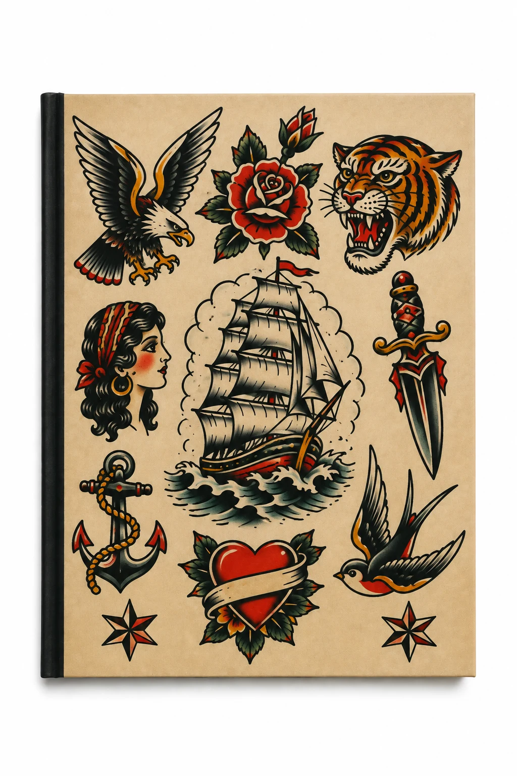 American Traditional Tattoo Book: Old School and Vintage Tattoo Ideas