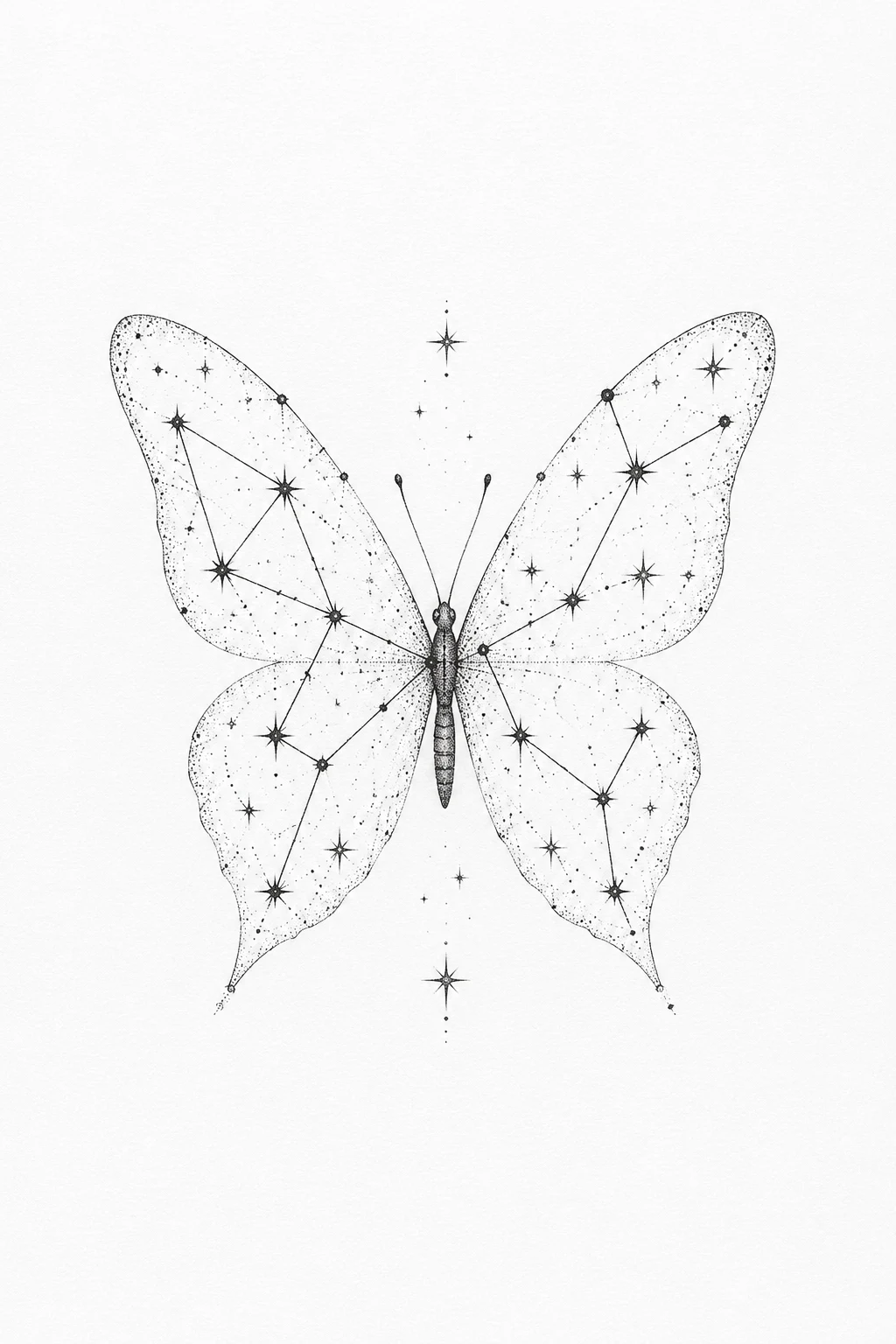 Tiny Butterfly Constellation — unique butterfly tattoo designs style outfit