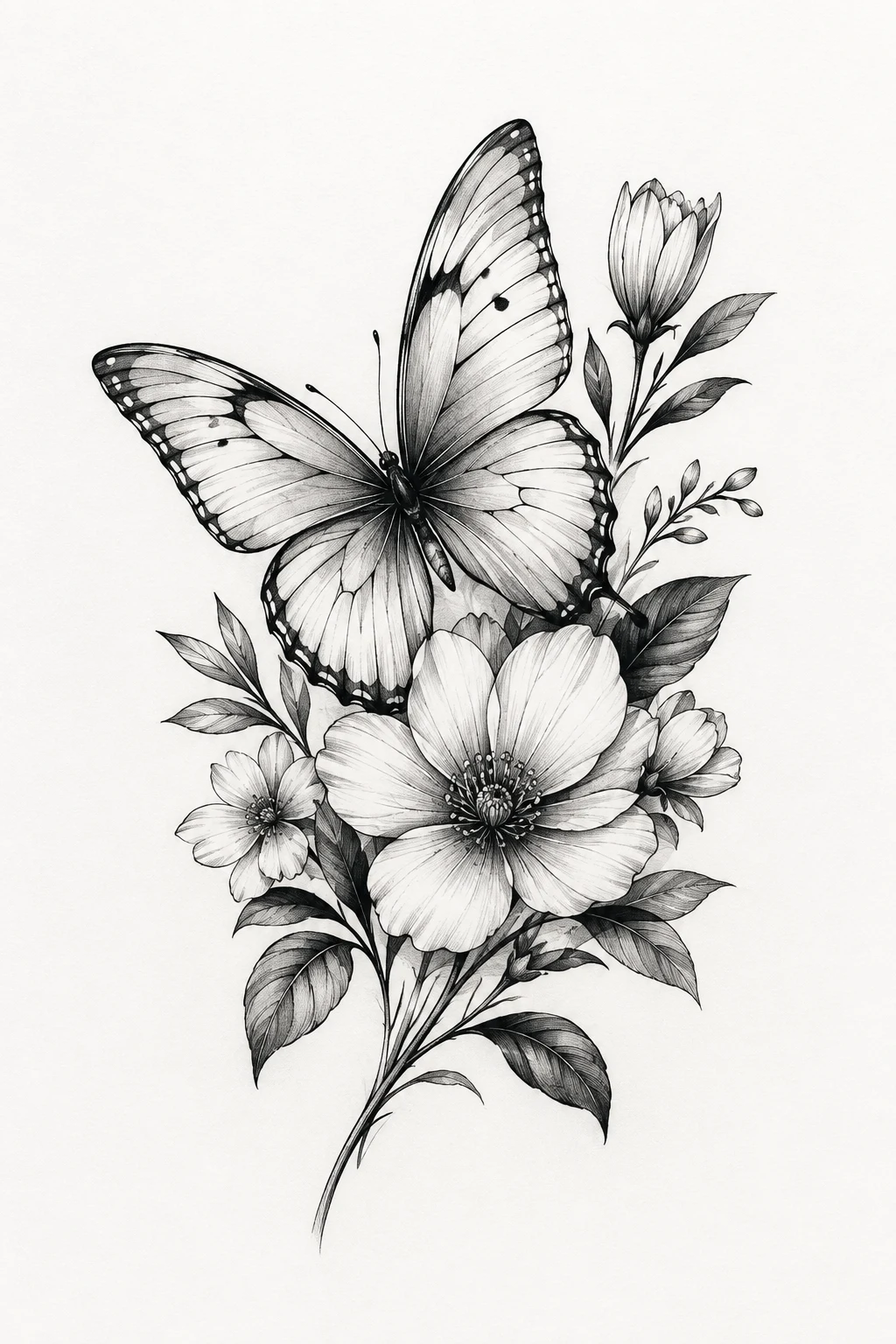 Butterfly and Birth Flower — Personal Meaning in One Design — unique butterfly tattoo designs style outfit
