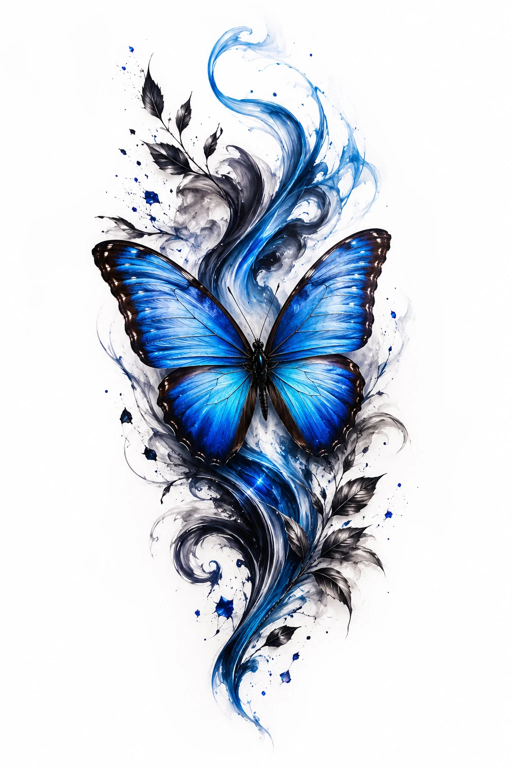 Blue Morpho Glow — Cool Butterfly Tattoo Designs With Color — unique butterfly tattoo designs style outfit