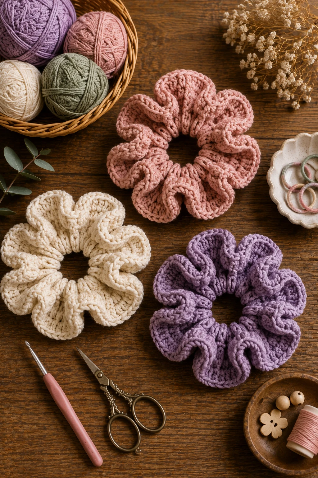Oversized Flower Hair Scrunchie — unique crochet ideas style outfit