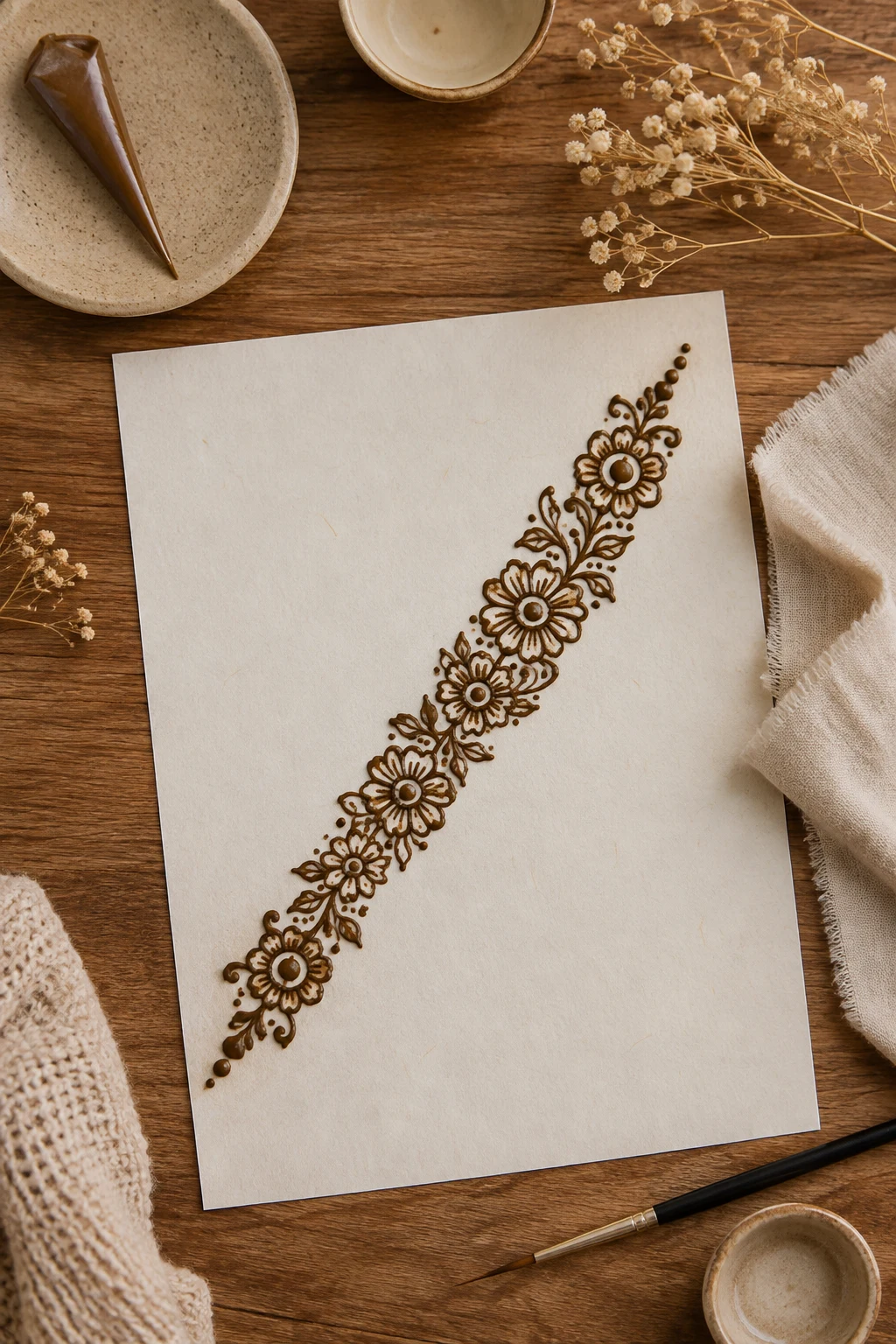 Simple Floral Bracelet — very simple mehndi designs style outfit