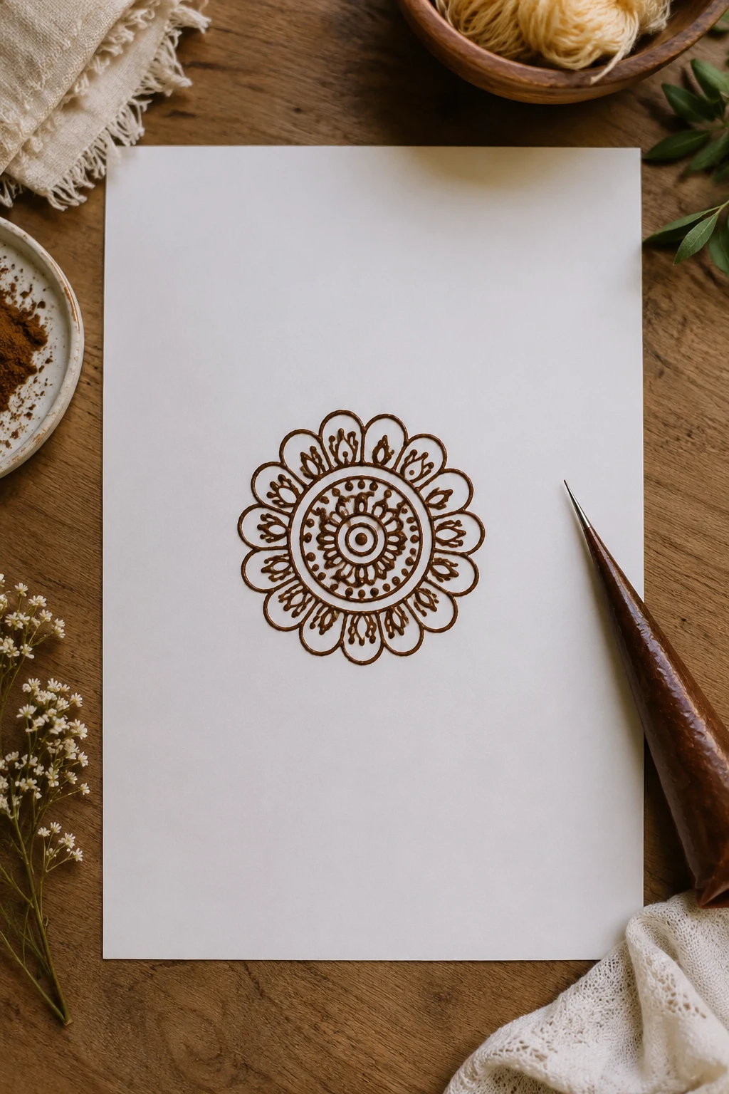 Easy Mandala Center — very simple mehndi designs style outfit