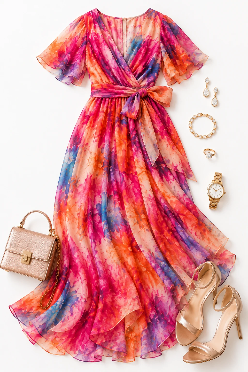 The Colorful Chiffon Dress With Main-Character Energy — Wedding guest dresses summer plus size style outfit