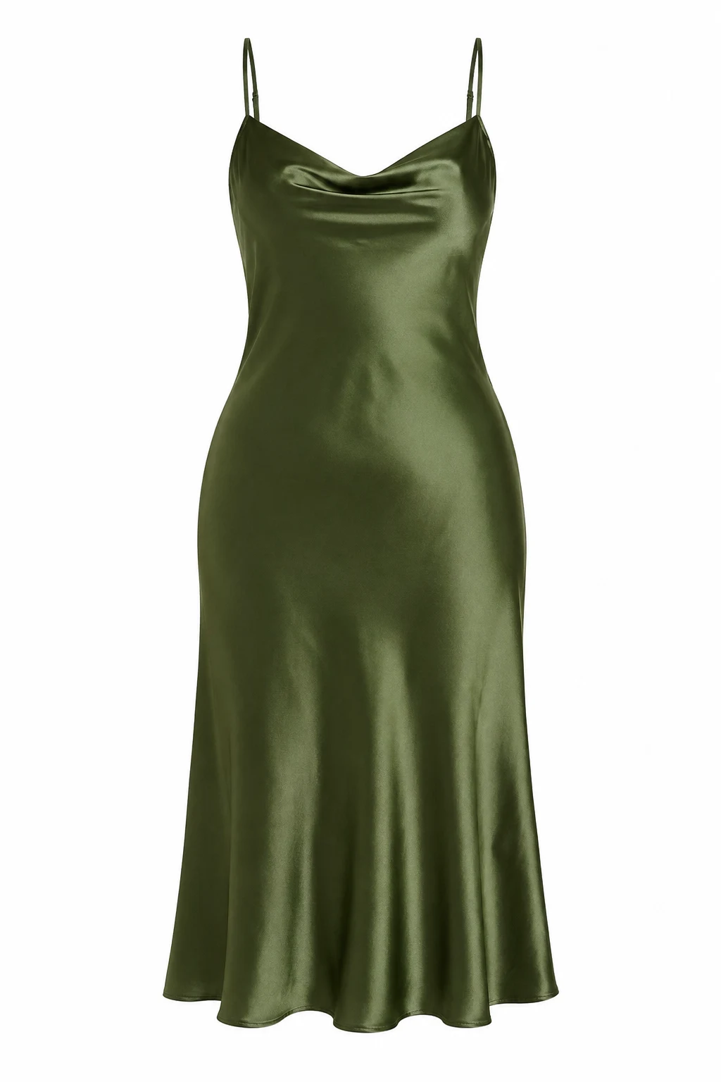 Plus Size Satin Slip Midi Dress