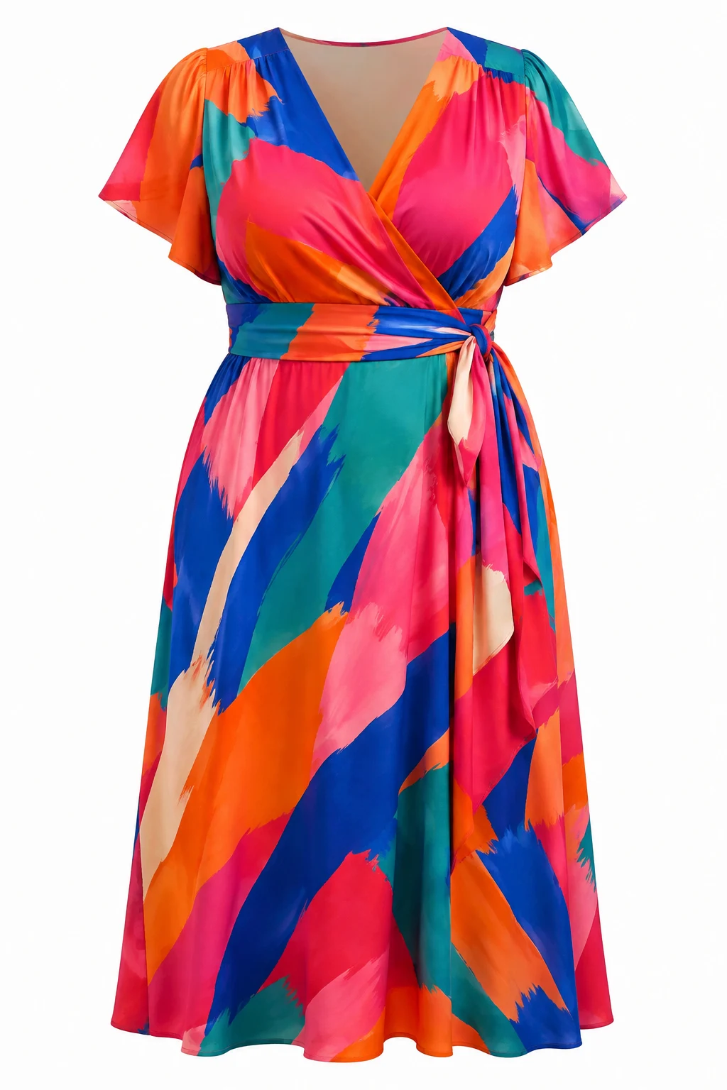 Plus Size Bright Statement Midi Dress