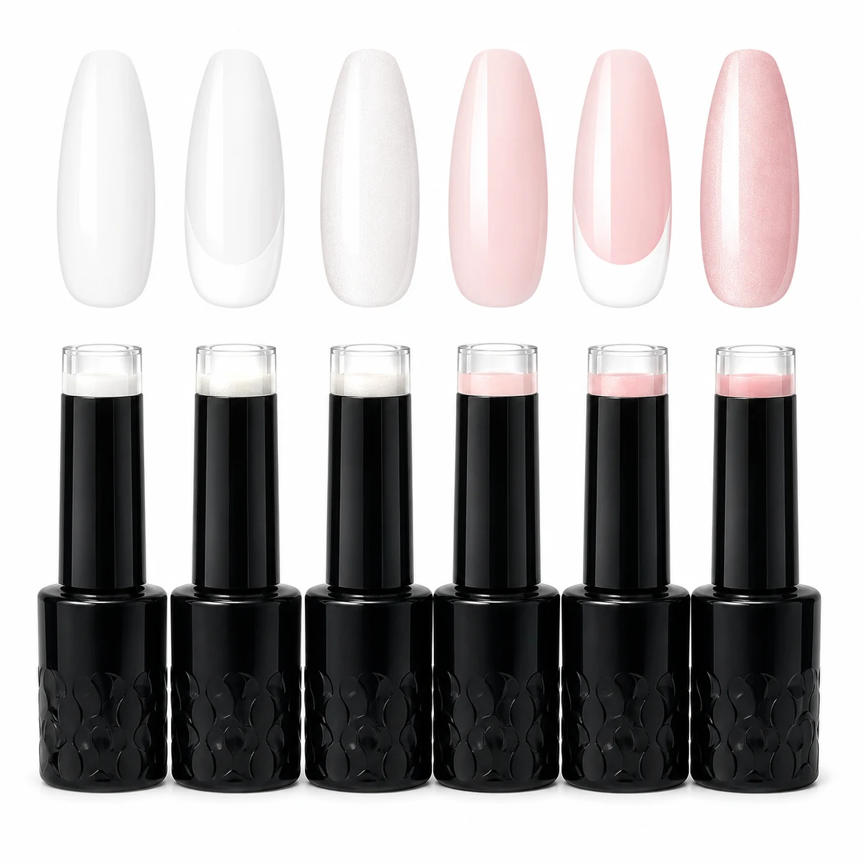 Beetles French Tip Gel Set Pearl Glaze White Nude Pink