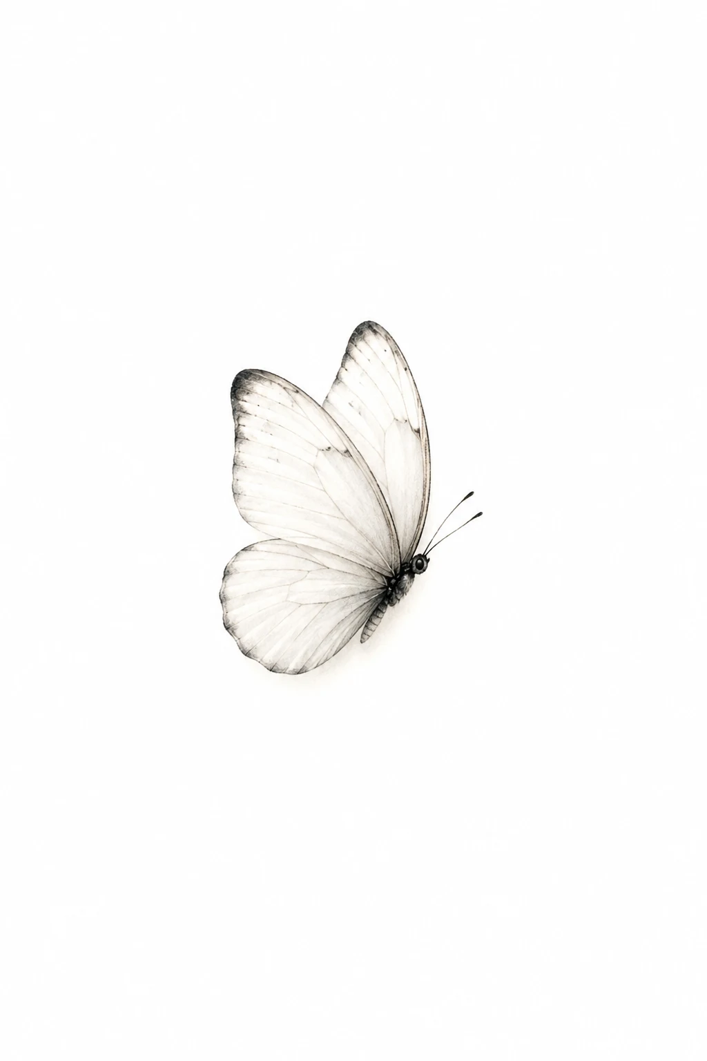 Tiny White Butterfly Behind the Ear — white butterfly tattoo style outfit
