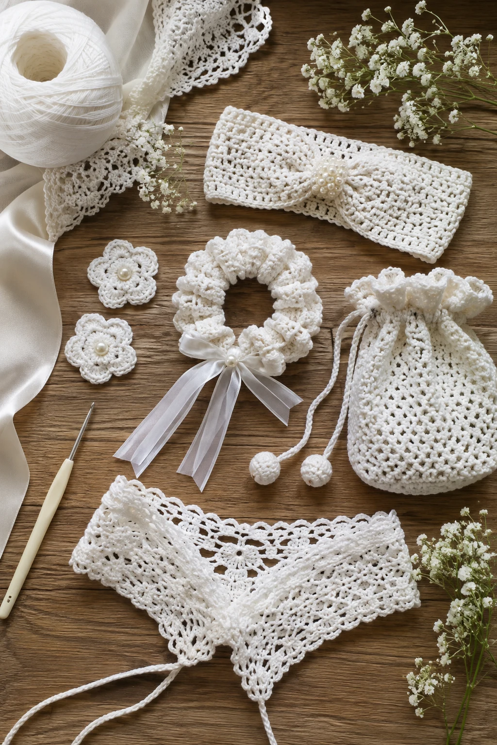 White Crochet Ideas for Bridal Accessories — white crochet ideas style outfit