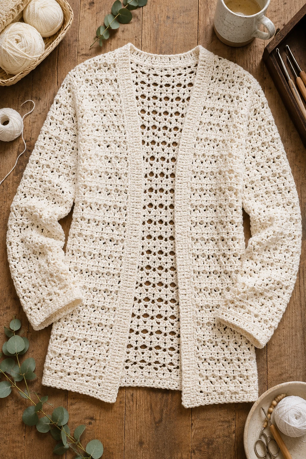 White Crochet Cardigan — white crochet ideas style outfit