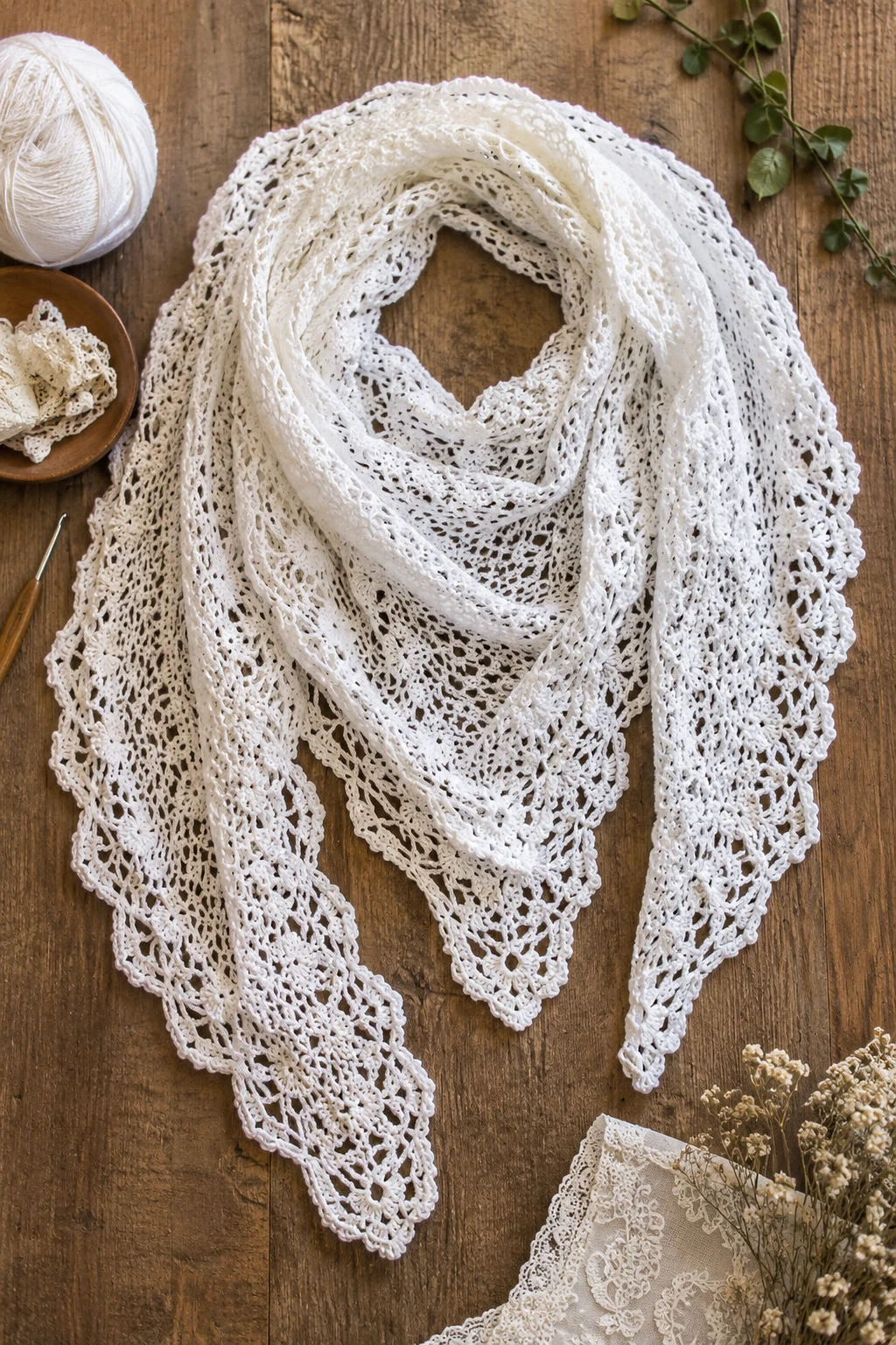 White Crochet Lace Shawl — white crochet ideas style outfit