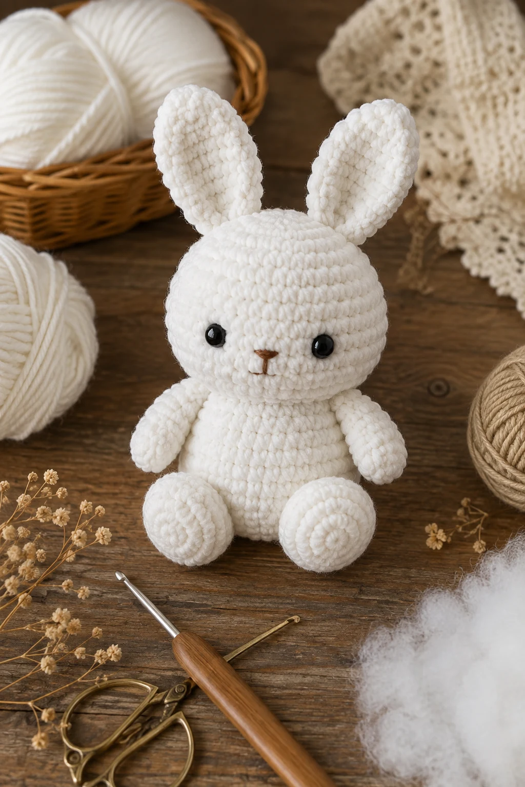 Cute White Crochet Plushie — white crochet ideas style outfit
